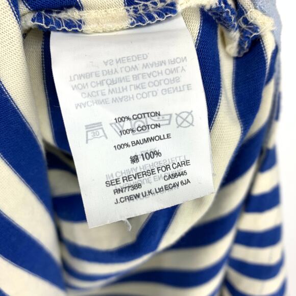 J. Crew Dress Womens XXS Maxi Lace Up Sammie Striped Baltic Nautical Cotton Blue - Picture 5 of 5